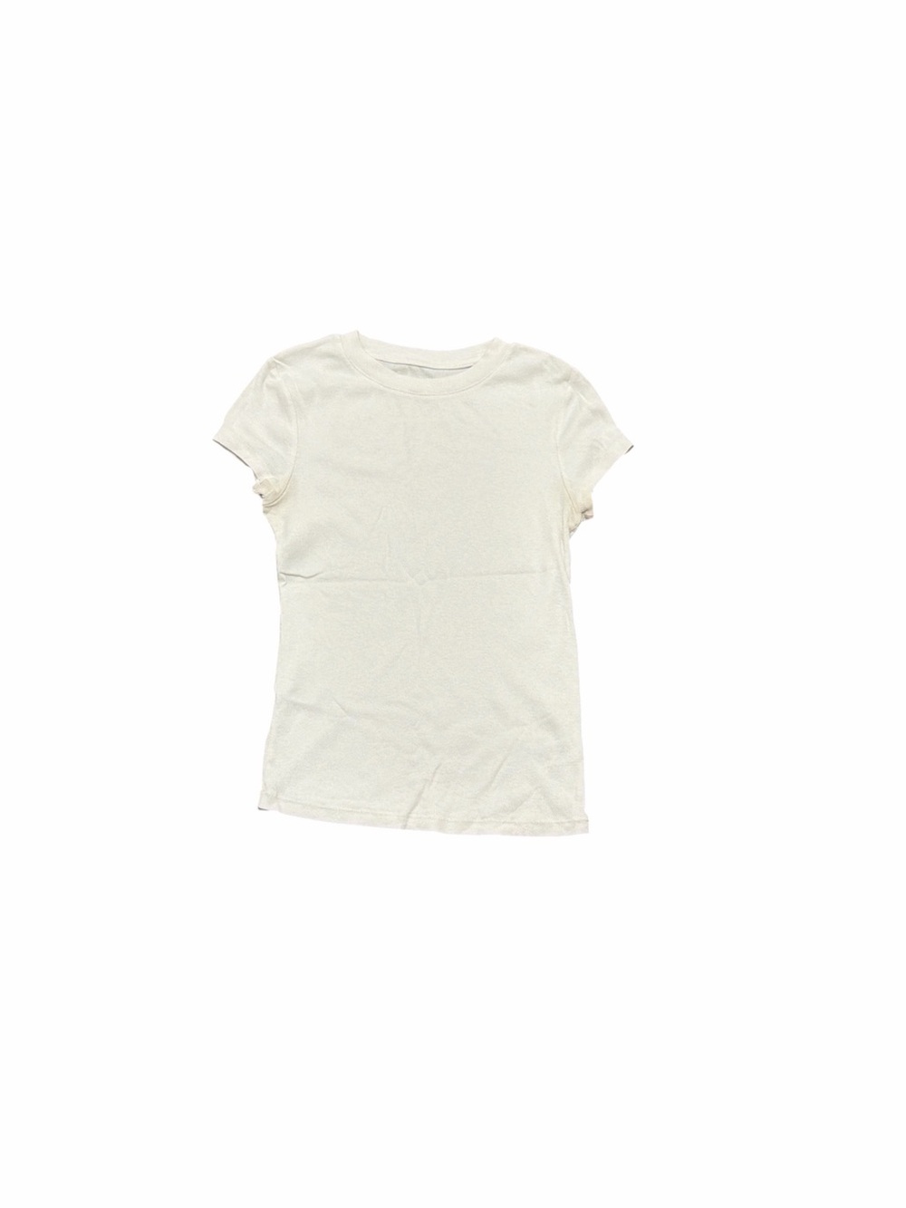 A new day cream ribbed short sleeve T-shirt